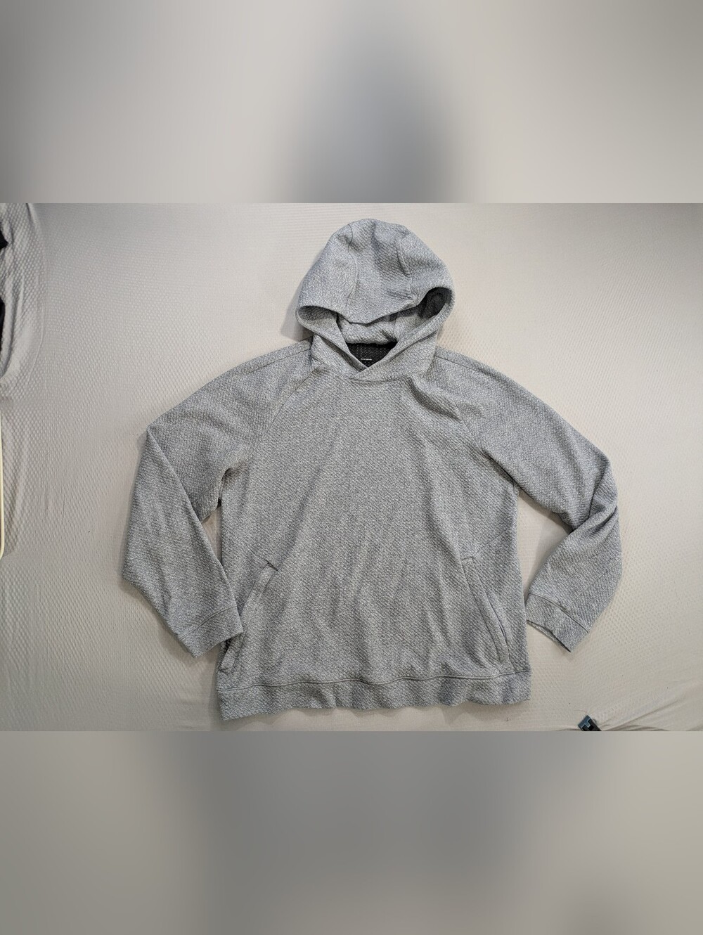 Lululemon At Ease Waffle Hoodie Mens M Gray Pullover Tech Zipper Pockets
